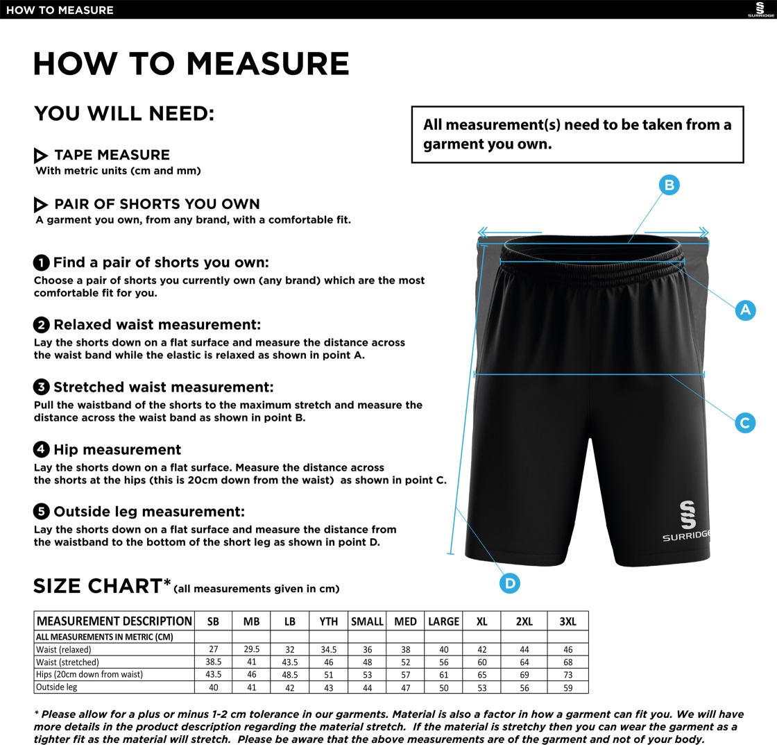 VRA Amsterdam CC - Ripstop Short - Size Guide